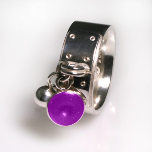 Ashes Jewellery-Tiffany Style Birthstone Ring - Feb Amethyst