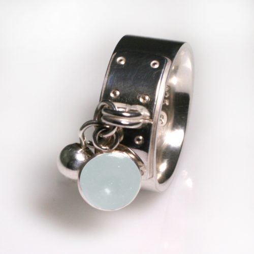 Ashes Jewellery-Tiffany Style Birthstone Ring - June Pearl