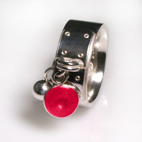 Ashes Jewellery-Tiffany Style Birthstone Ring - July Ruby